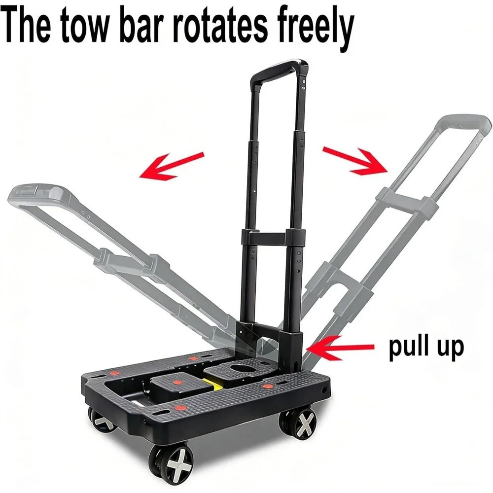 Car Seat Dolly Airport Travel Cart Roller w/ Straps Foldable Luggage Trolley